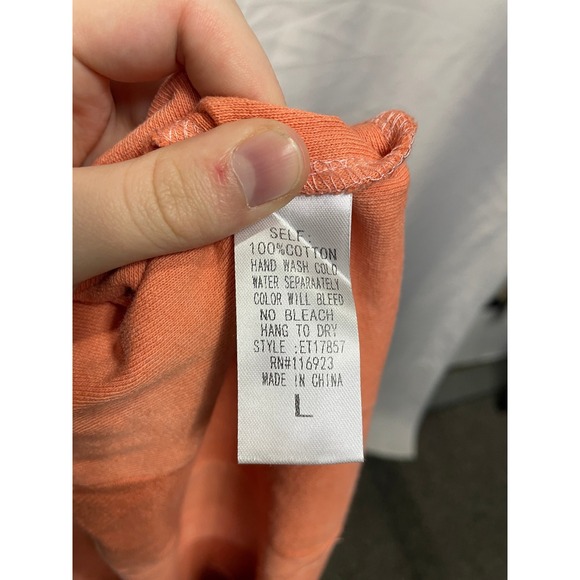 Easel Los Angeles Coral Distressed Stitch Long Sleeve Sweatshirt Top Women's L - Picture 4 of 4